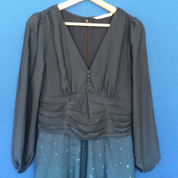 Wayward Fancies Dress Med Eshakti Teal Stars Fairy Lined Ombre - Picture 4 of 14